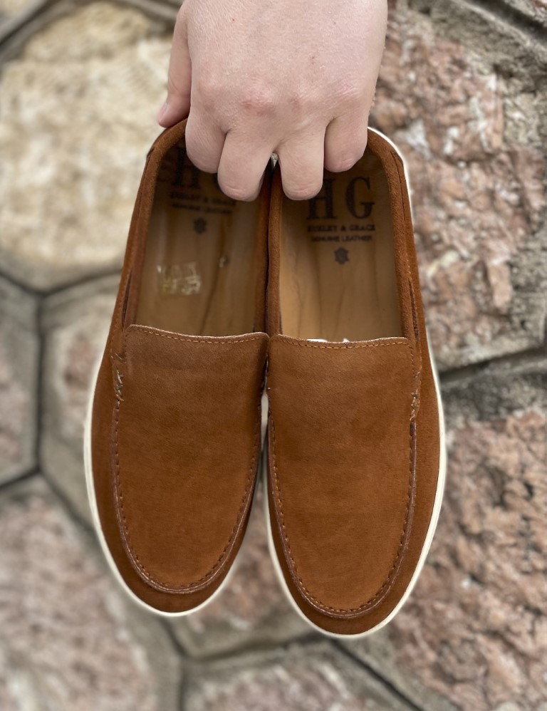 Huxley and Grace ανδρικά ταμπά δερμάτινα μοκασίνια HG174192T φωτογραφία